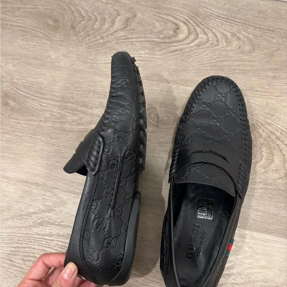 Gucci Guccissima San Marino loafers in black leather